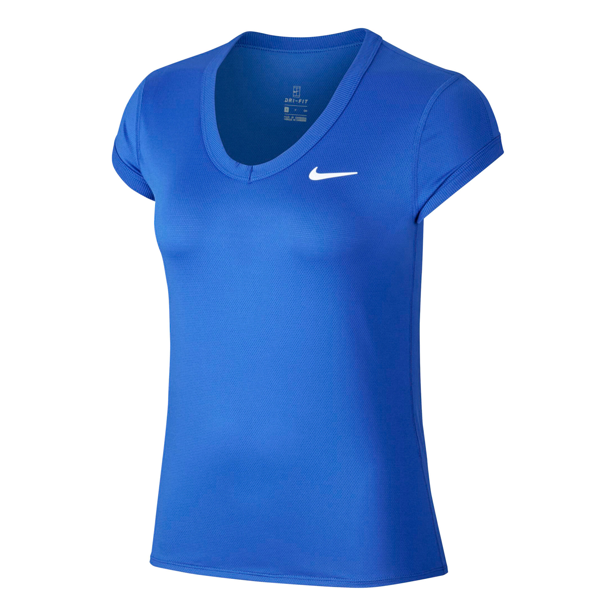 Nike Court Dry T shirt Dames Blauw Wit online kopen Tennis Point